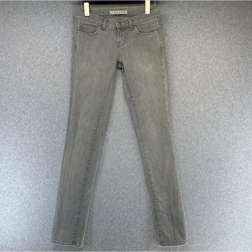 J Brand Womens Jeans Size 24 Faded Gray Wash Skinny Stretch Low Rise Denim